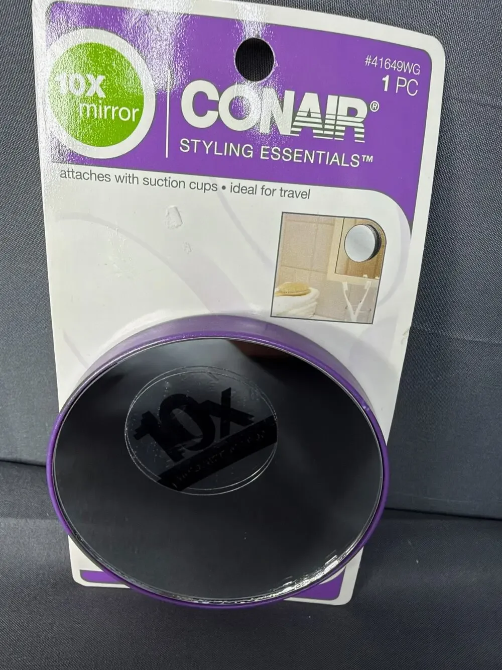 Conair Suction Cup Mirror, 10x Magnification NIP 2010